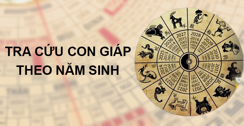 Bảng tra cứu 12 con giáp theo năm sinh và mệnh tương ứng