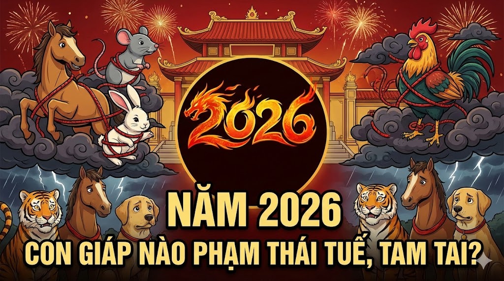 Năm 2026 thì con giáp nào phạm Thái Tuế, Tam Tai?