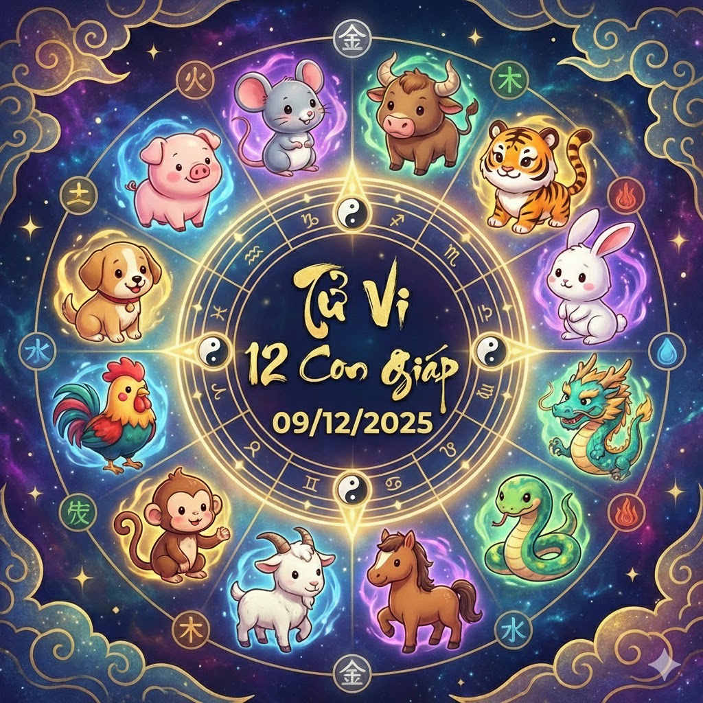 Tử vi 12 con giáp ngày 09/12/2025