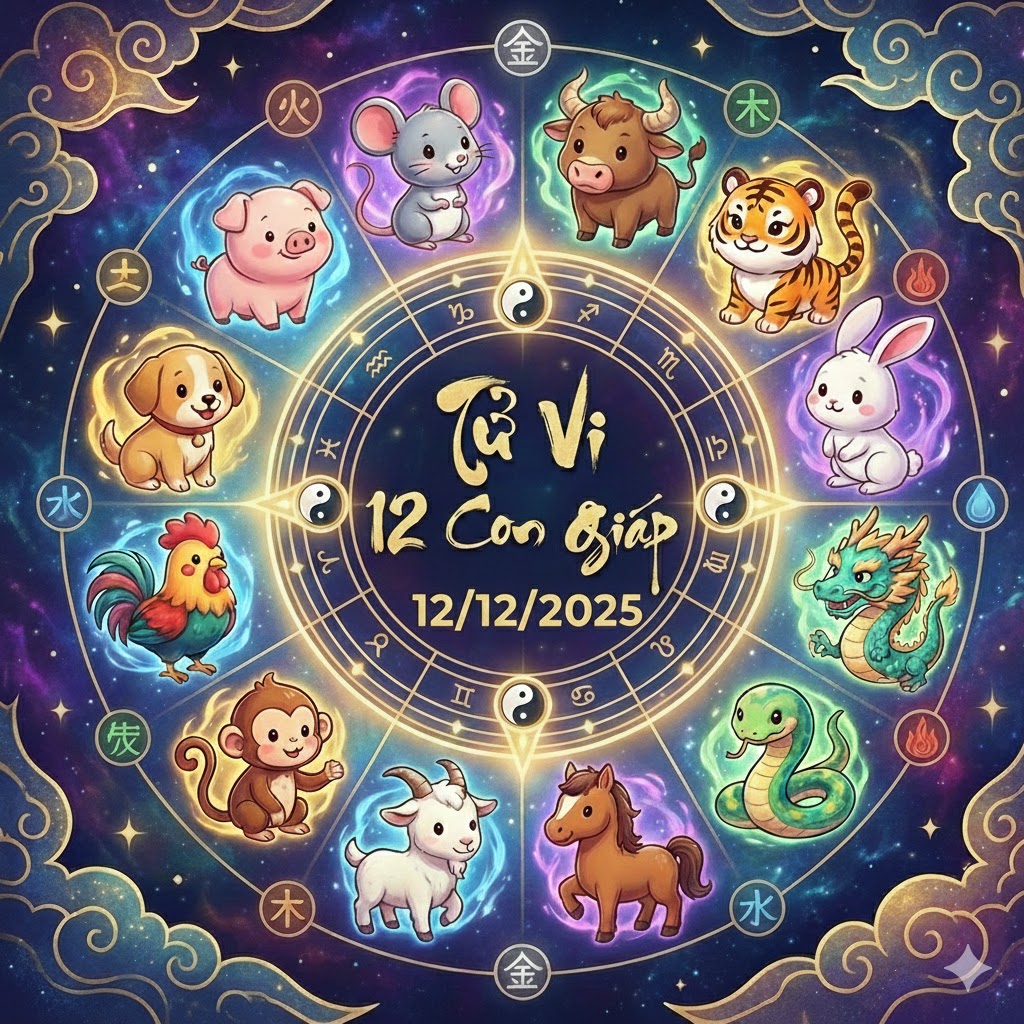 Tử vi 12 con giáp ngày 12/12/2025