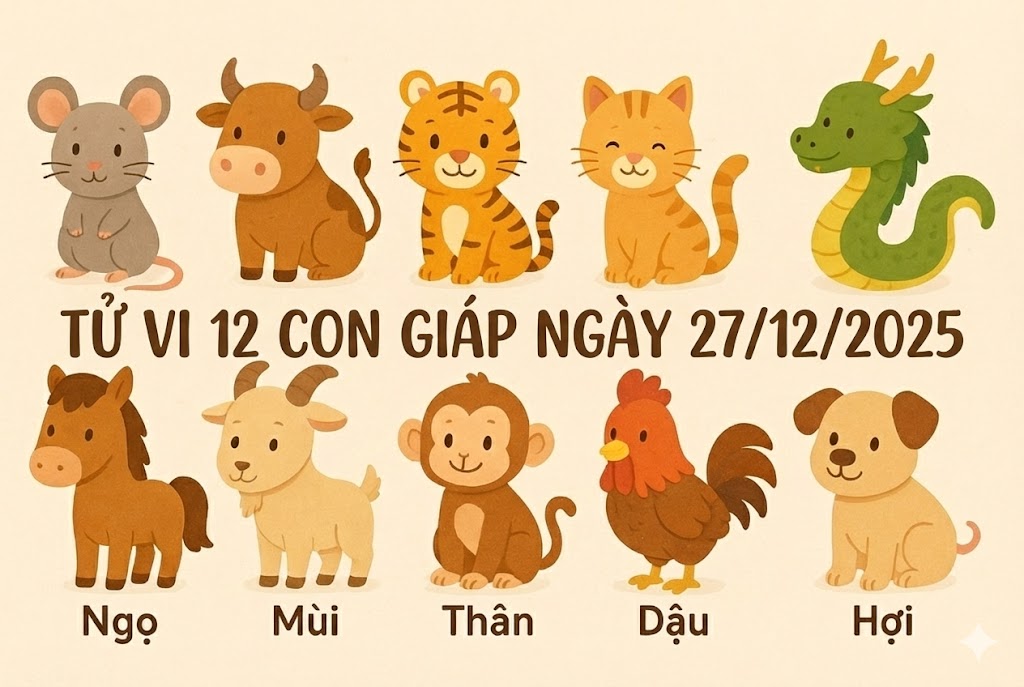 Tử vi 12 con giáp ngày 27/12/2025