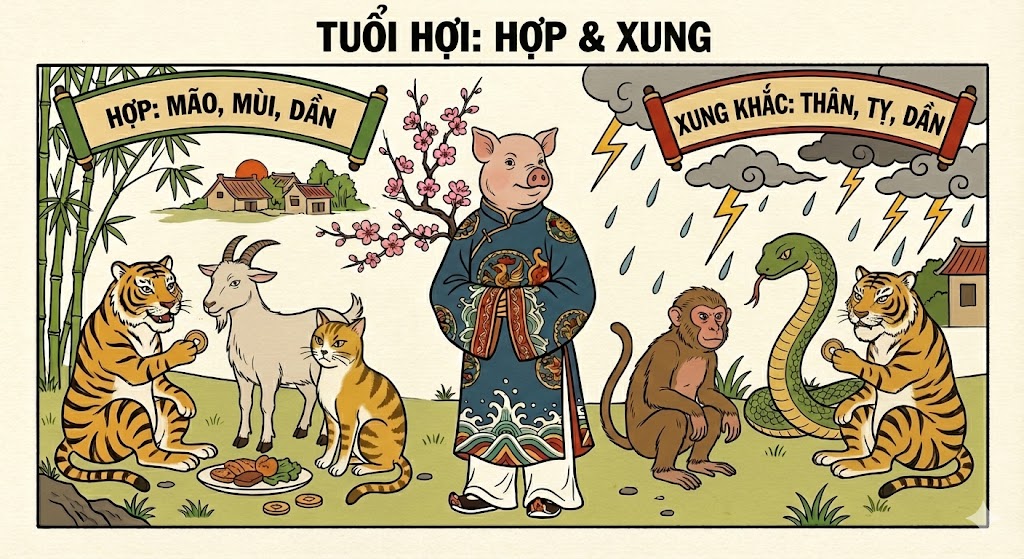 Tuổi Hợi hợp với tuổi gì và xung khắc với tuổi nào?