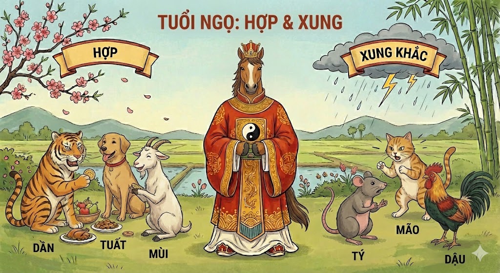 Tuổi Ngọ hợp với tuổi gì và xung khắc với tuổi nào?