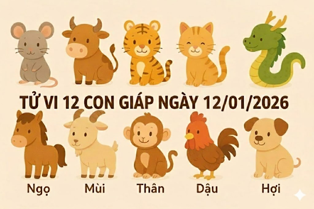 Tử vi 12 con giáp ngày 12/01/2026