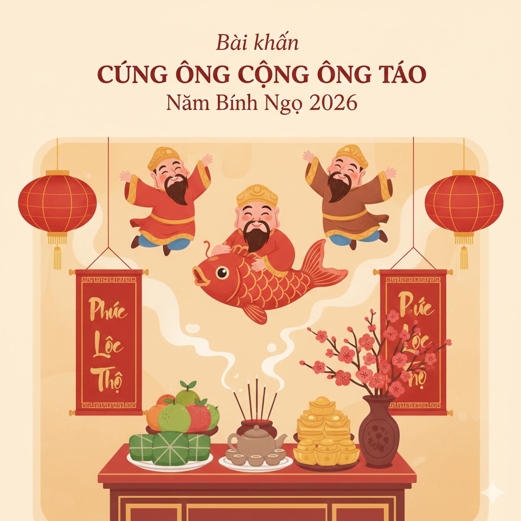Bài khấn cúng đưa Ông Công Ông Táo đầy đủ mới nhất 2026 7 bai khan dua ong cong ong tao 2026 2