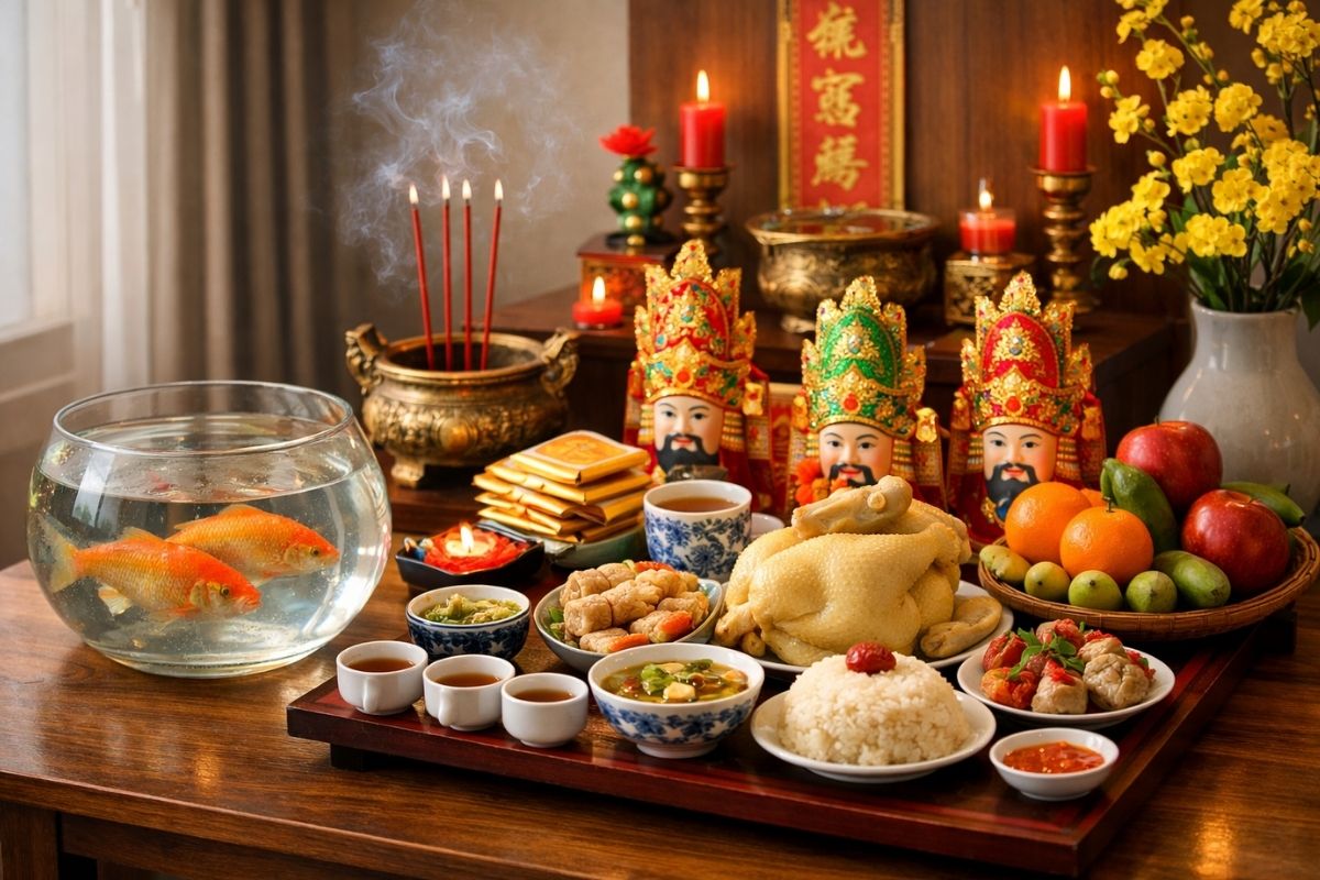 Bài khấn cúng đưa Ông Công Ông Táo đầy đủ mới nhất 2026 6 mam cung ong cong ong tao