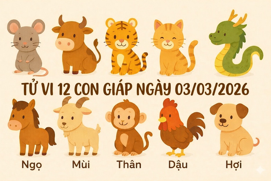 Tử vi 12 con giáp ngày 03/03/2026 3 Tử vi 12 con giáp ngày 03/03/2026