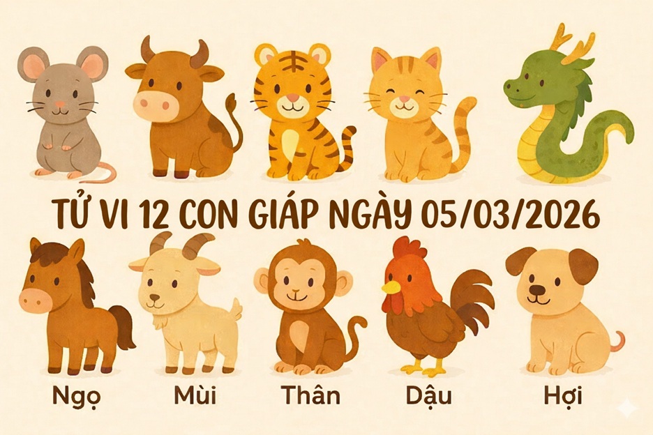 Tử vi 12 con giáp ngày 05/03/2026