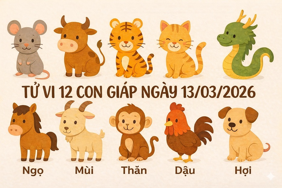 Tử vi 12 con giáp ngày 13/03/2026