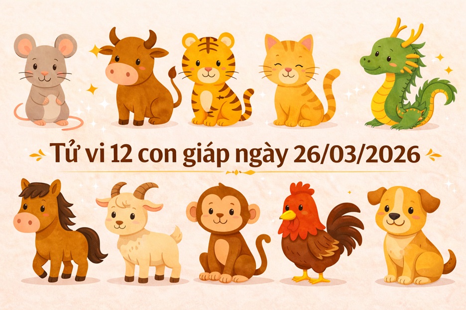 Tử vi 12 con giáp ngày 26/03/2026